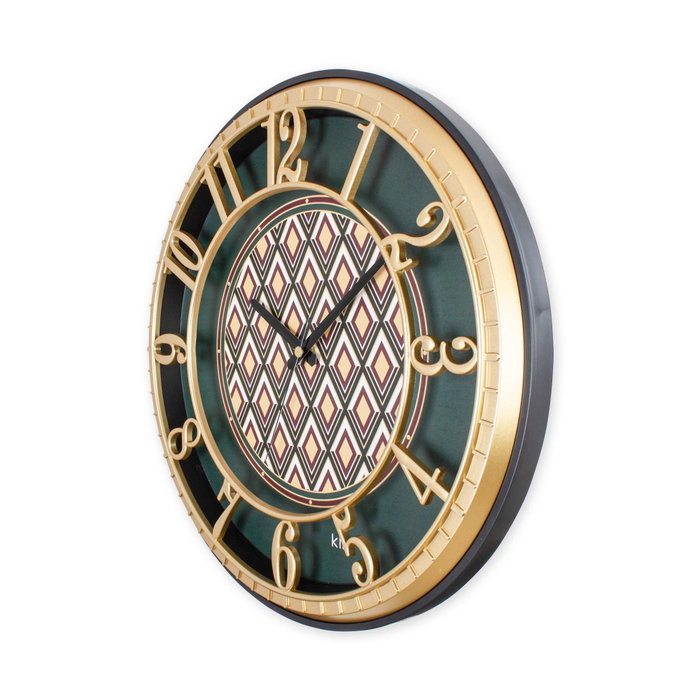 Wallity Hisar Emerald Design Reloj de Pared Marrón y Verde